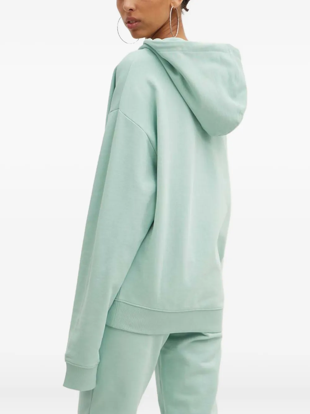 Hugo Boss Embroidered Hooded Top In Green