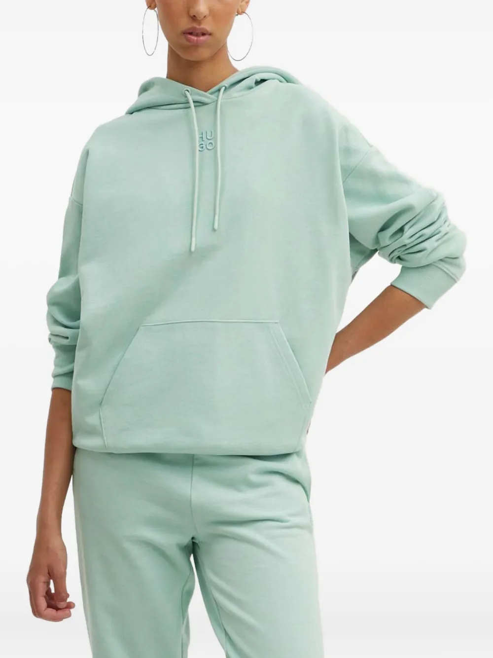 HUGO top bordado con capucha | verde | Image 1