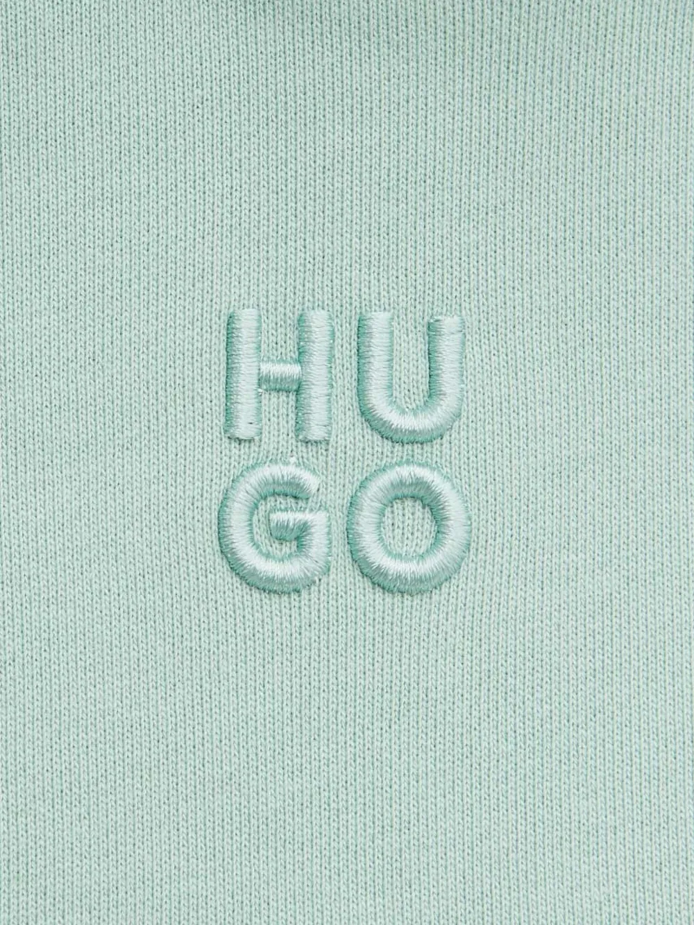 Hugo Boss Embroidered Hooded Top In Green