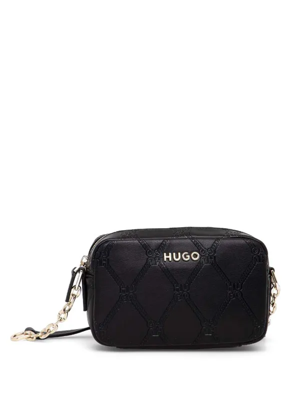 HUGO debossed-monogram Cross Body Bag Black FARFETCH PH