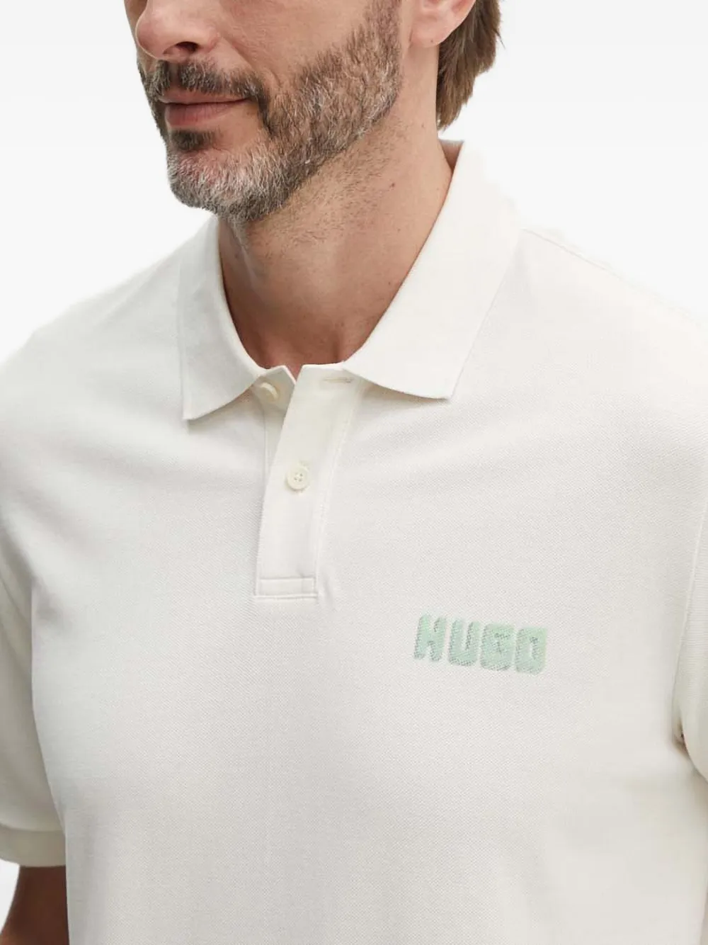 HUGO Poloshirt met logo Beige