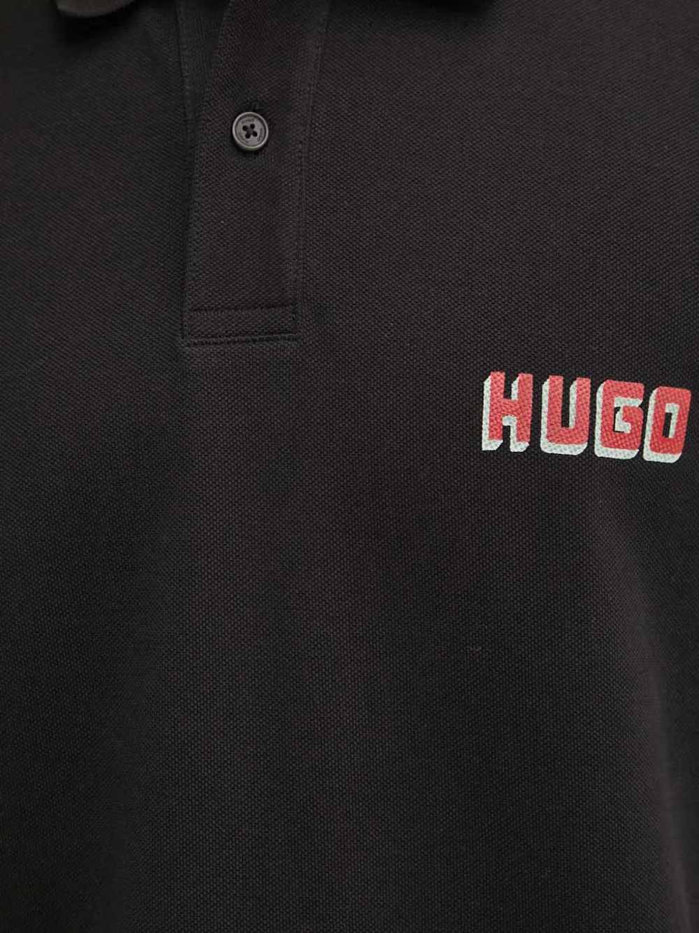 HUGO Katoenen poloshirt Zwart