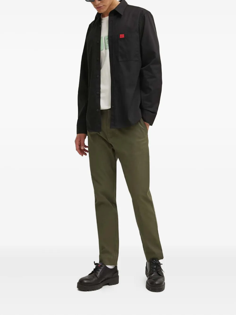 HUGO logo patch trousers | Tapered Trousers | Image 2