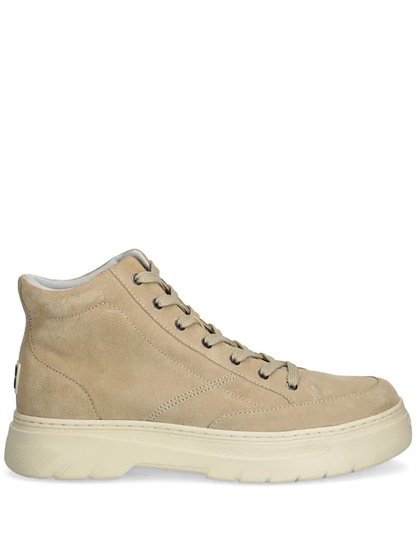 HUGO Baskets Montantes a Patch Logo Tons Neutres FARFETCH FR