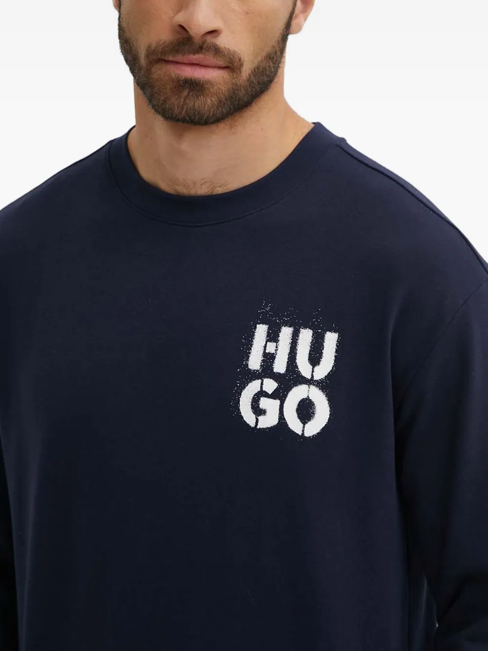Hugo Boss Logo-detail Sweatshirt In Blue