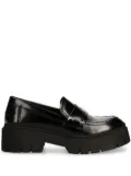 HUGO logo-plaque platform loafers - Black