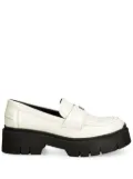 HUGO logo plaque chunky loafers - White