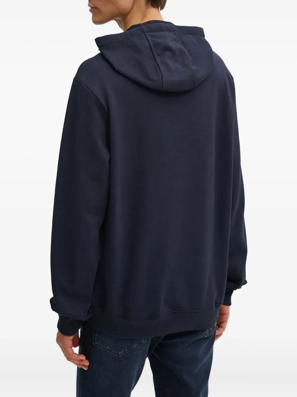 Hugo Boss Logo Hooded Sweatshirt In Blue