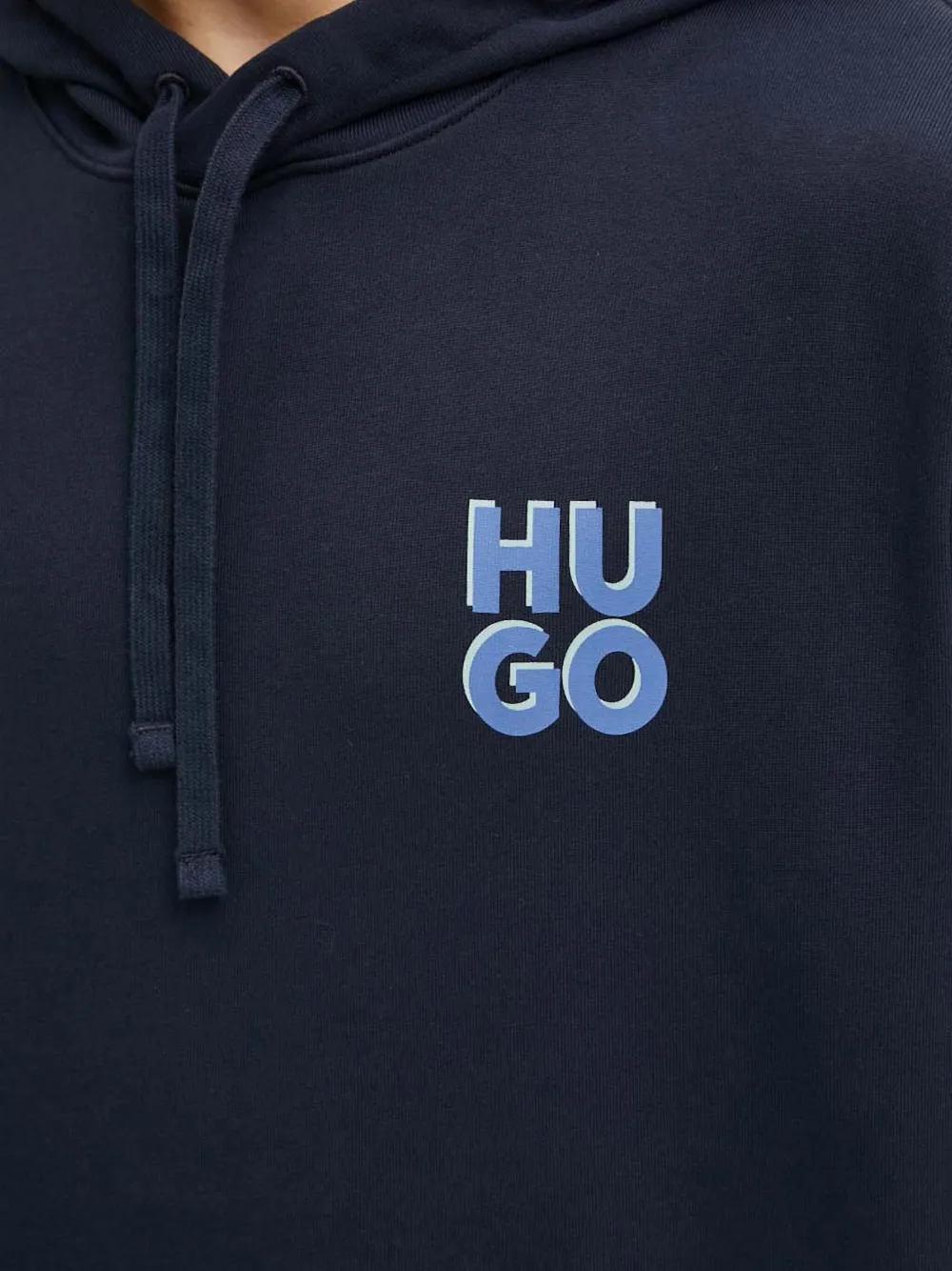 Hugo Boss Logo Hooded Sweatshirt In Blue
