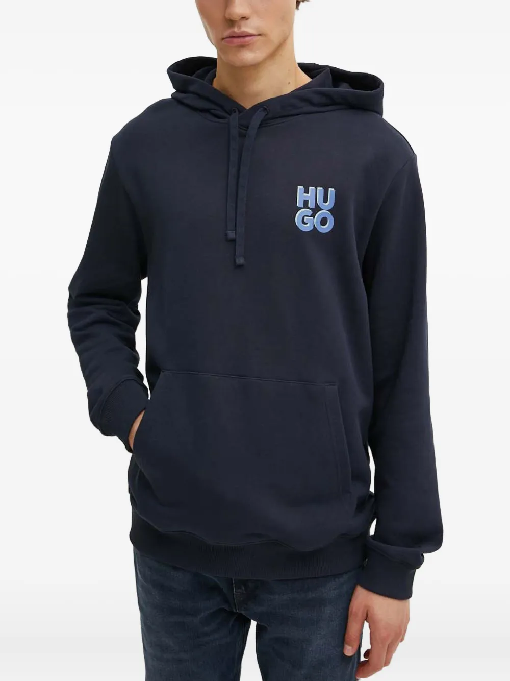 HUGO Felpa con logo e cappuccio | blu | Image 1