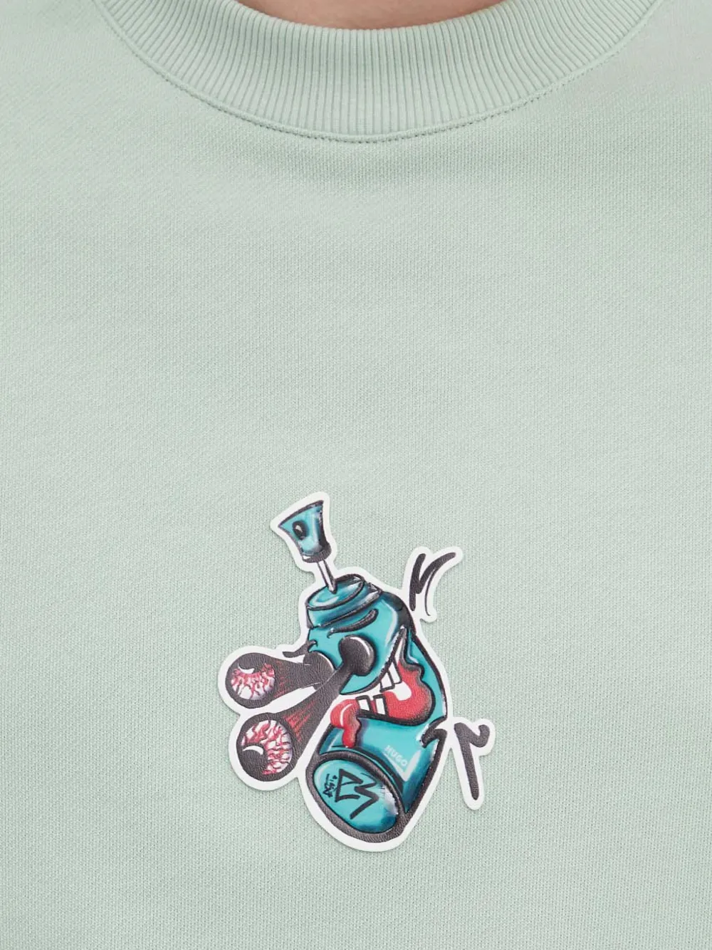 Hugo Boss Appliqué Crew Neck Sweatshirt In Green