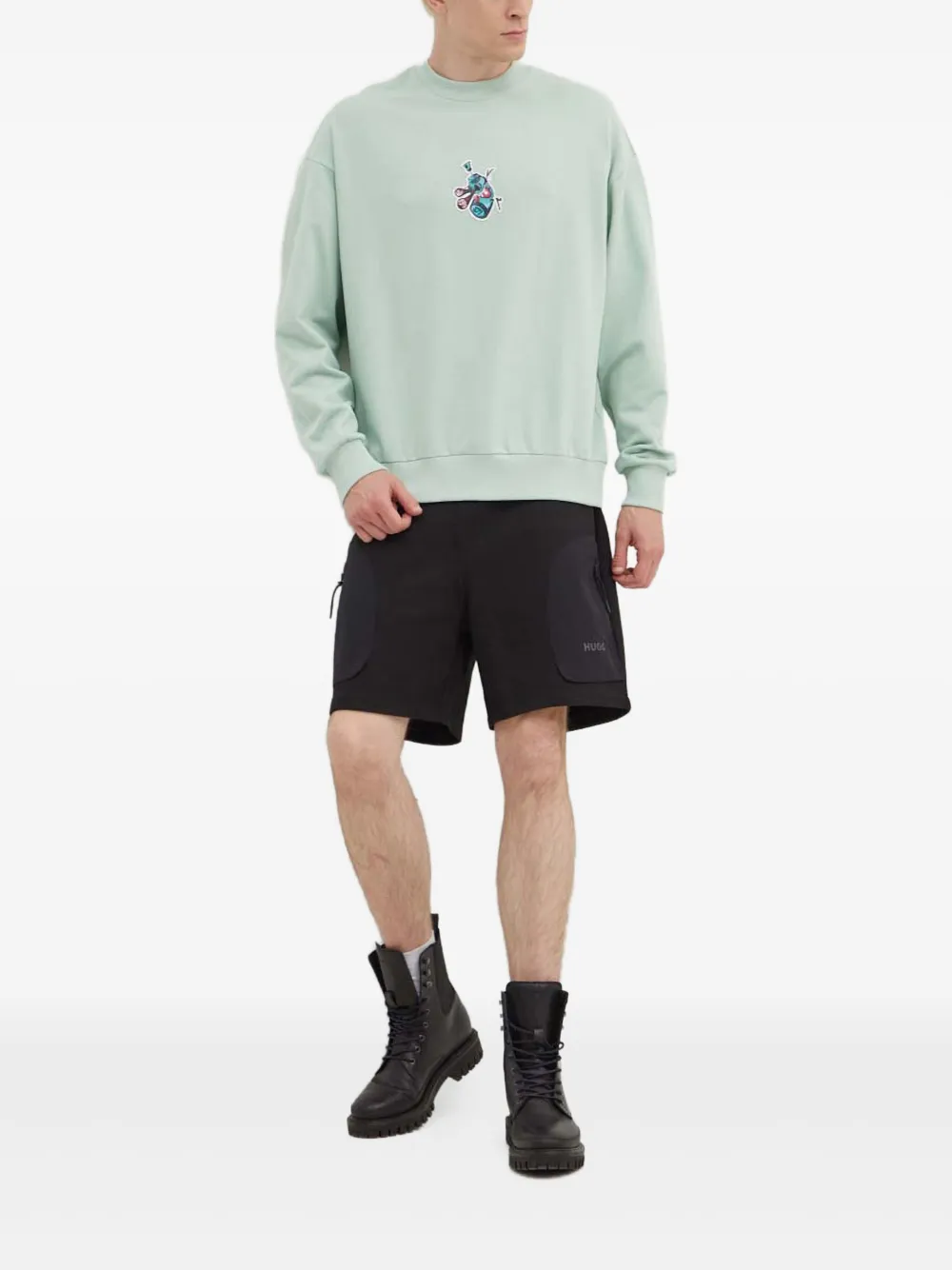 HUGO sudadera con aplique y cuello redondo | Sudaderas | Image 2
