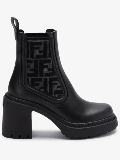 FENDI botas con detalle de monograma y tacón de 65mm