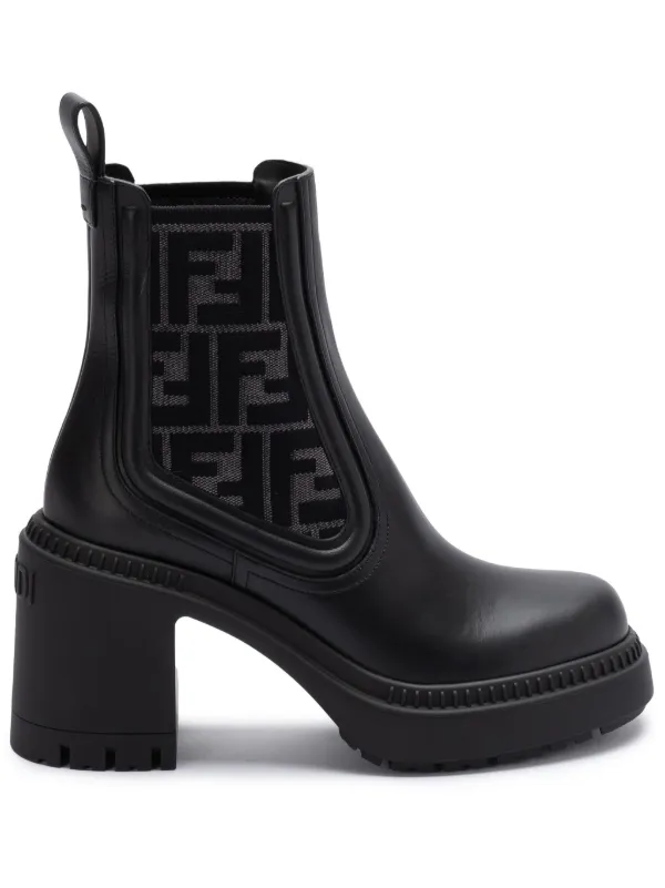 FENDI 65mm monogram detailed Boots Black FARFETCH IE