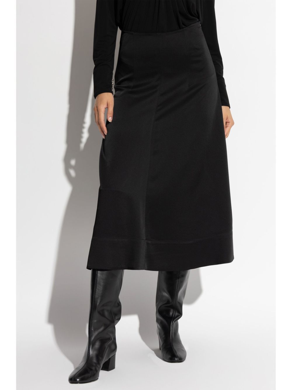 Shop Lanvin Flared Midi Skirt In Black