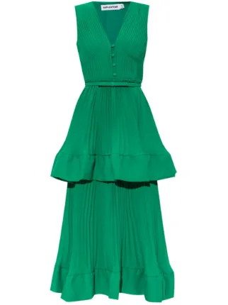 Women's Tiered Chiffon Midi Dress – Layered Occasion Dress