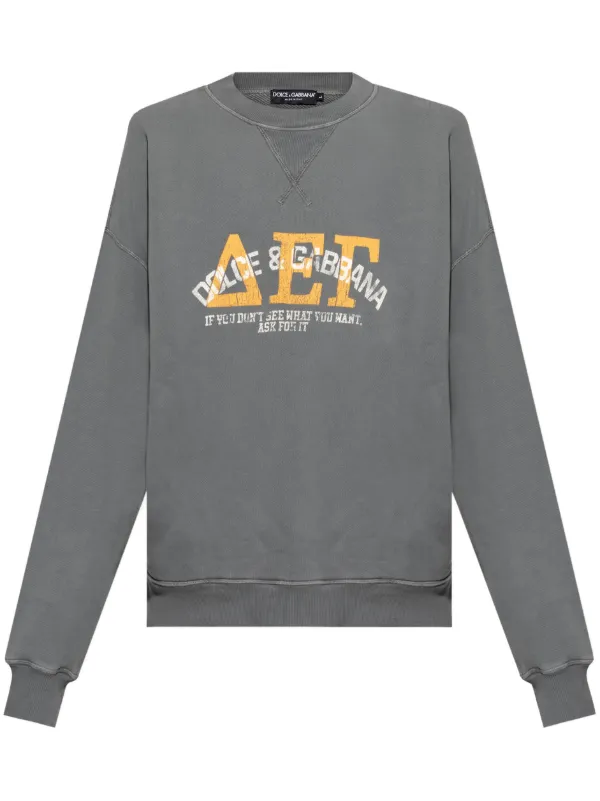 ◆Dolce&Gabbana 最新作◆ロゴプリント スウェットシャツ/Gray◆ Dolce & Gabbana プリント スウェットシャツ | グレー | FARFETCH JP
