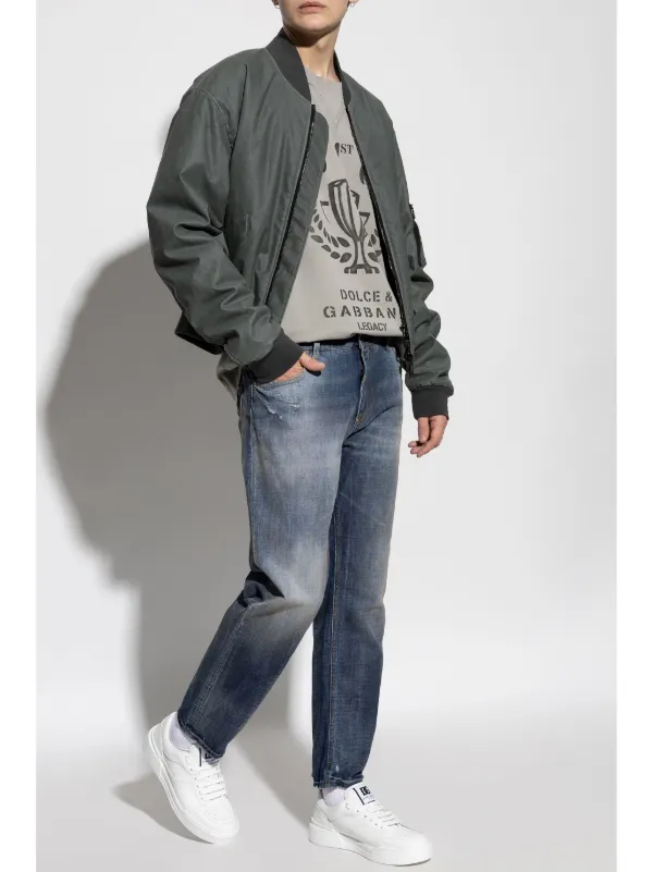 Dolce & Gabbana Jaqueta Bomber Classic Flight | Cinza | FARFETCH BR