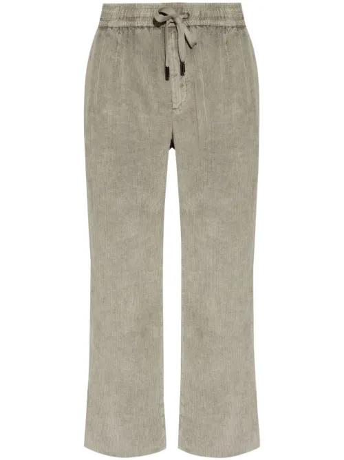Pantalon en velours côtelé à plaque logo - Dolce & Gabbana - Modalova