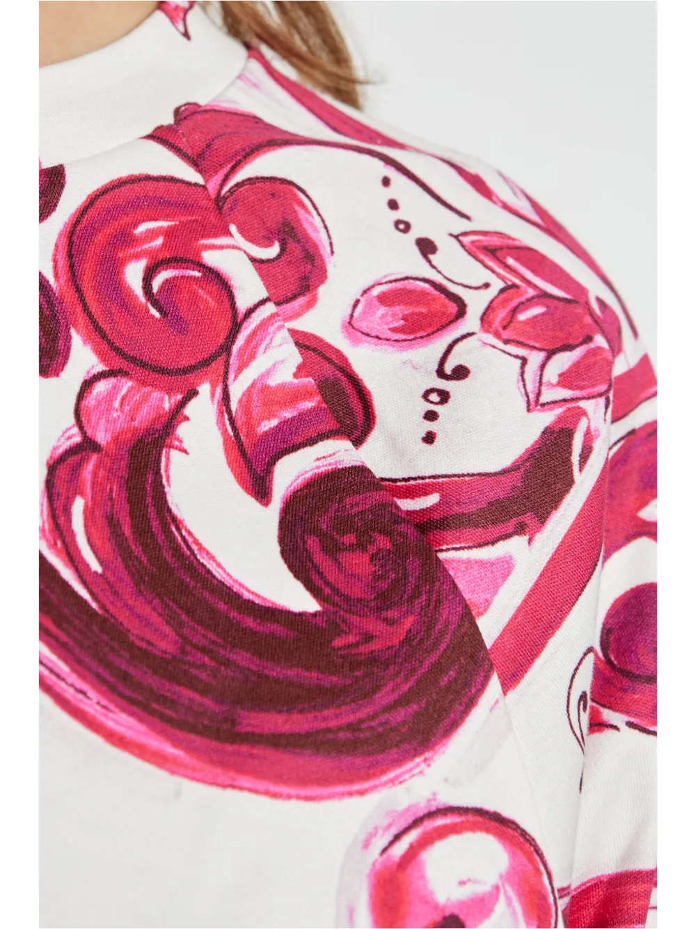 Dolce & Gabbana Sweater met Majolica-print en rits Roze