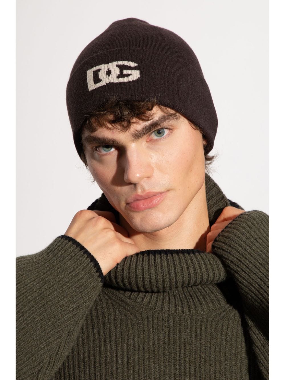 Shop Dolce & Gabbana Intarsia-knit Logo Beanie In Black