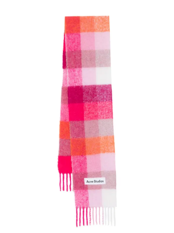 小物 Acne studios scarf Acne Studios Mohair Check Scarf Lilac White | eBay