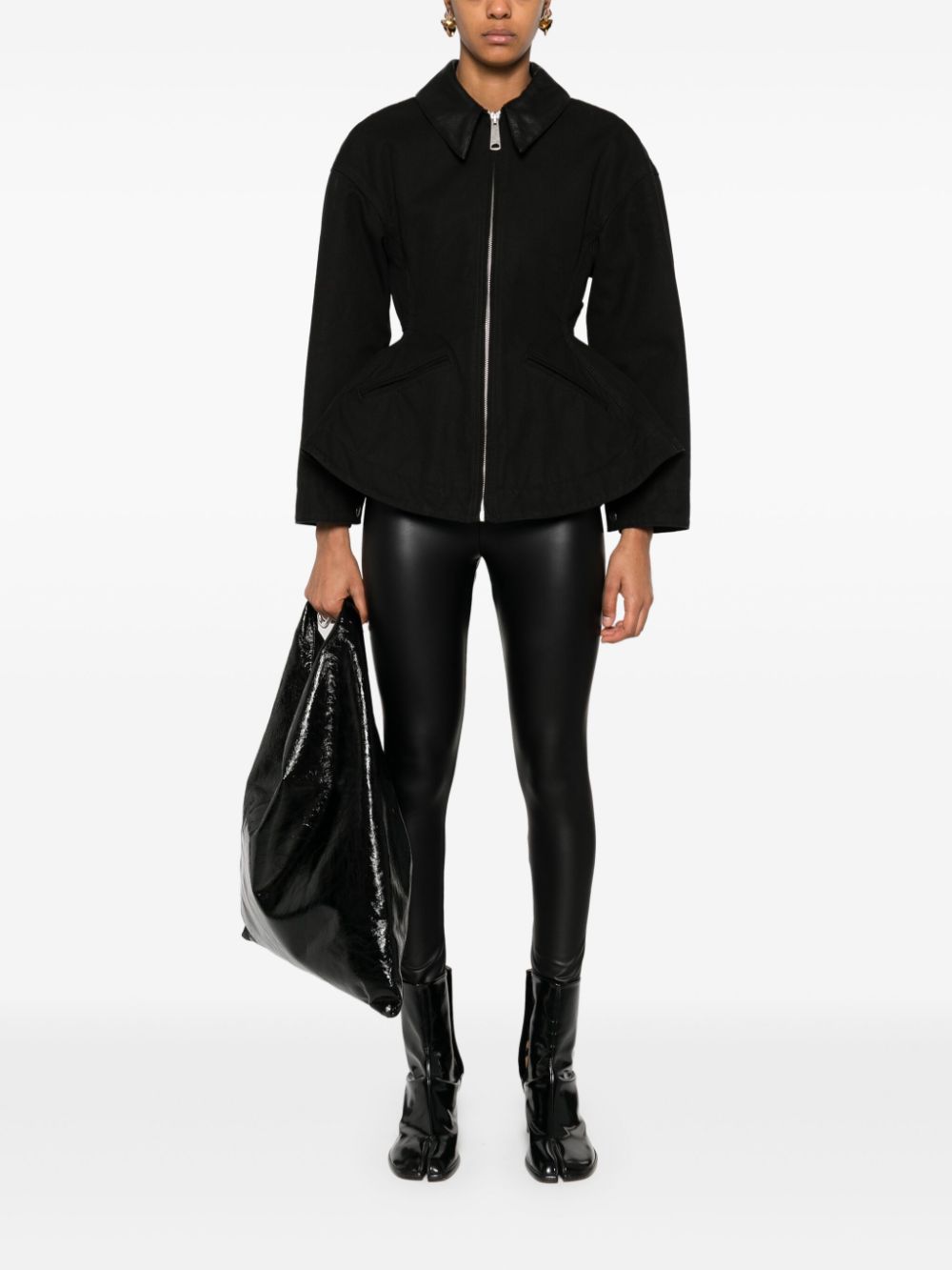 Junya Watanabe faux-leather leggings - Zwart