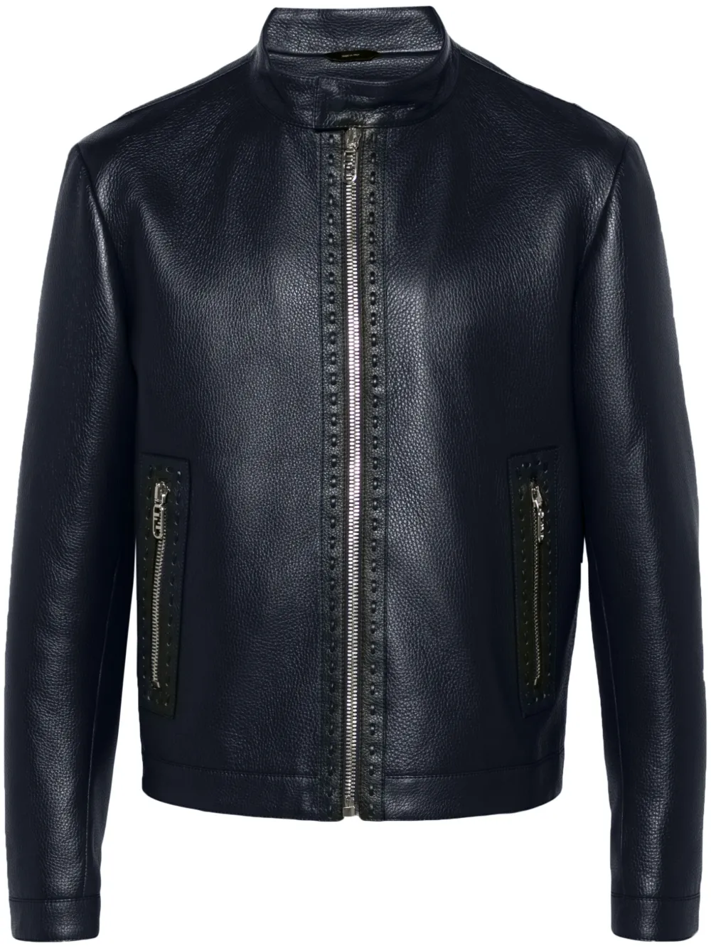 FENDI Selleria leren jack Blauw