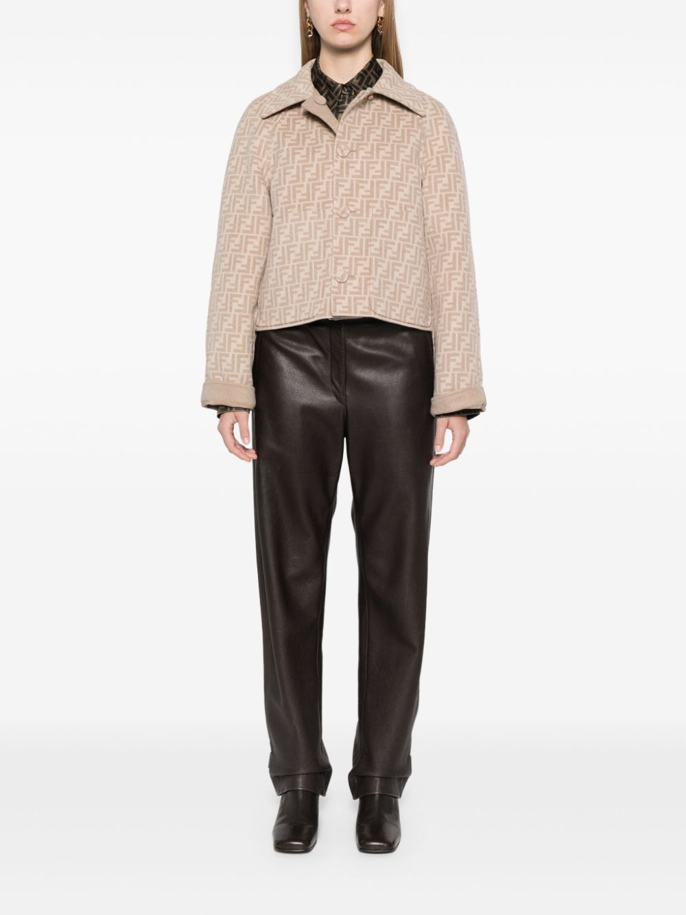 FENDI contrast-collar jacket