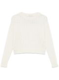 Alysi chunky open knit sweater - White