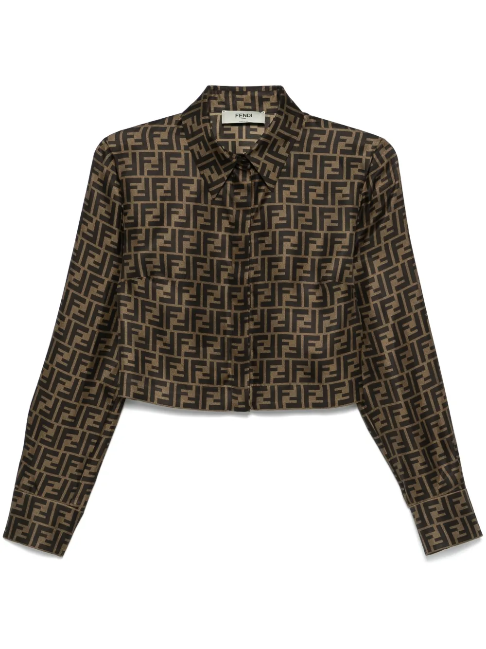 FENDI FF print Shirt Brown FARFETCH IE
