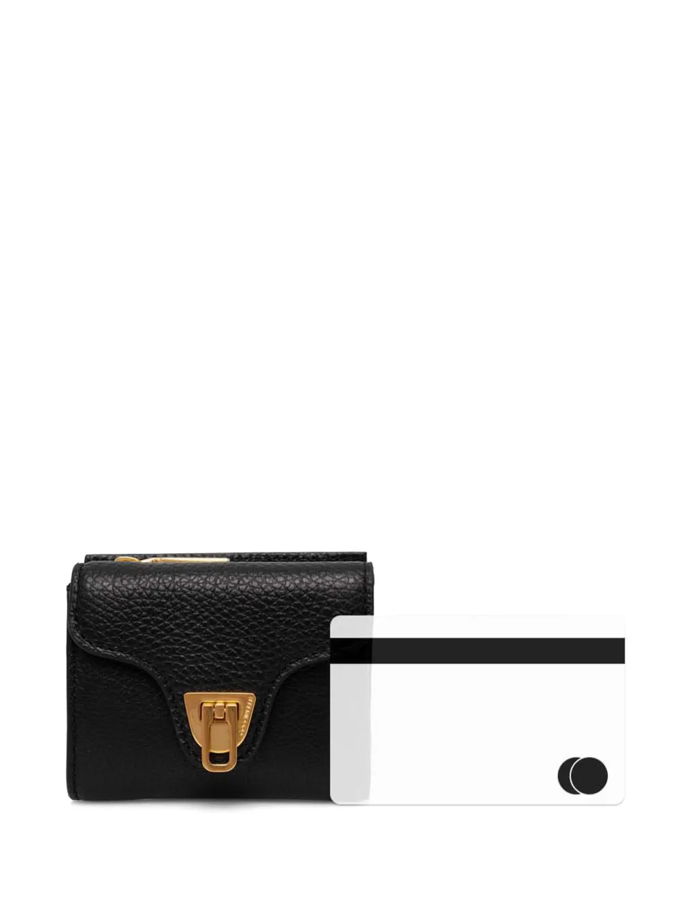 Coccinelle grainy leather wallet Zwart