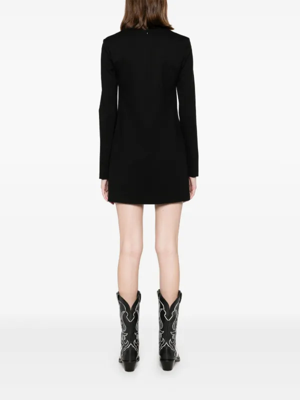 long sleeve jersey mini dress Women's Metallic Long Sleeve Jersey Mini Dress, Black