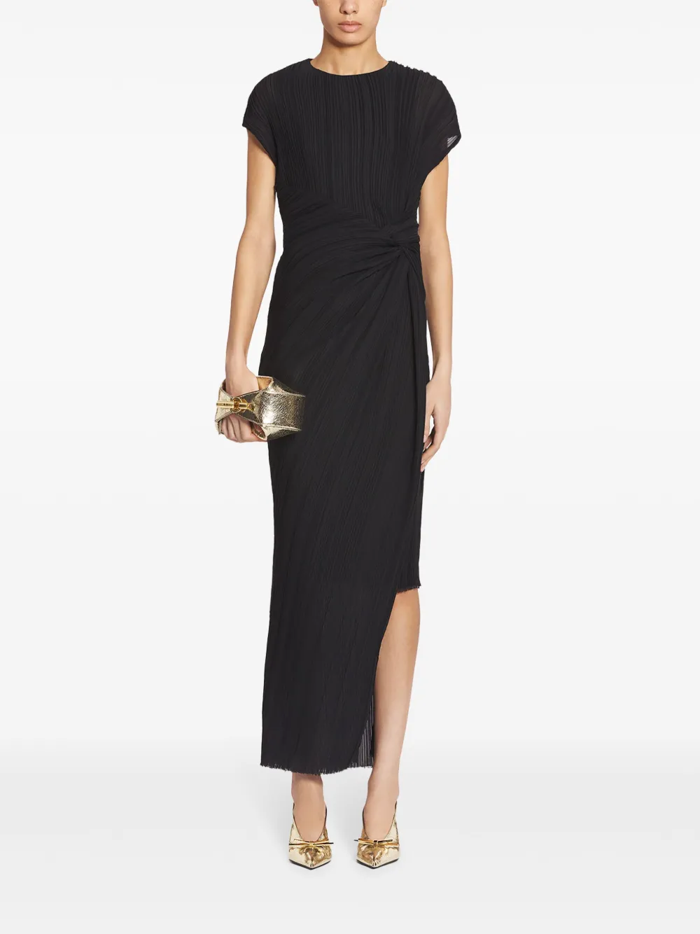 Lanvin Midi-jurk met gedraaid detail - Zwart