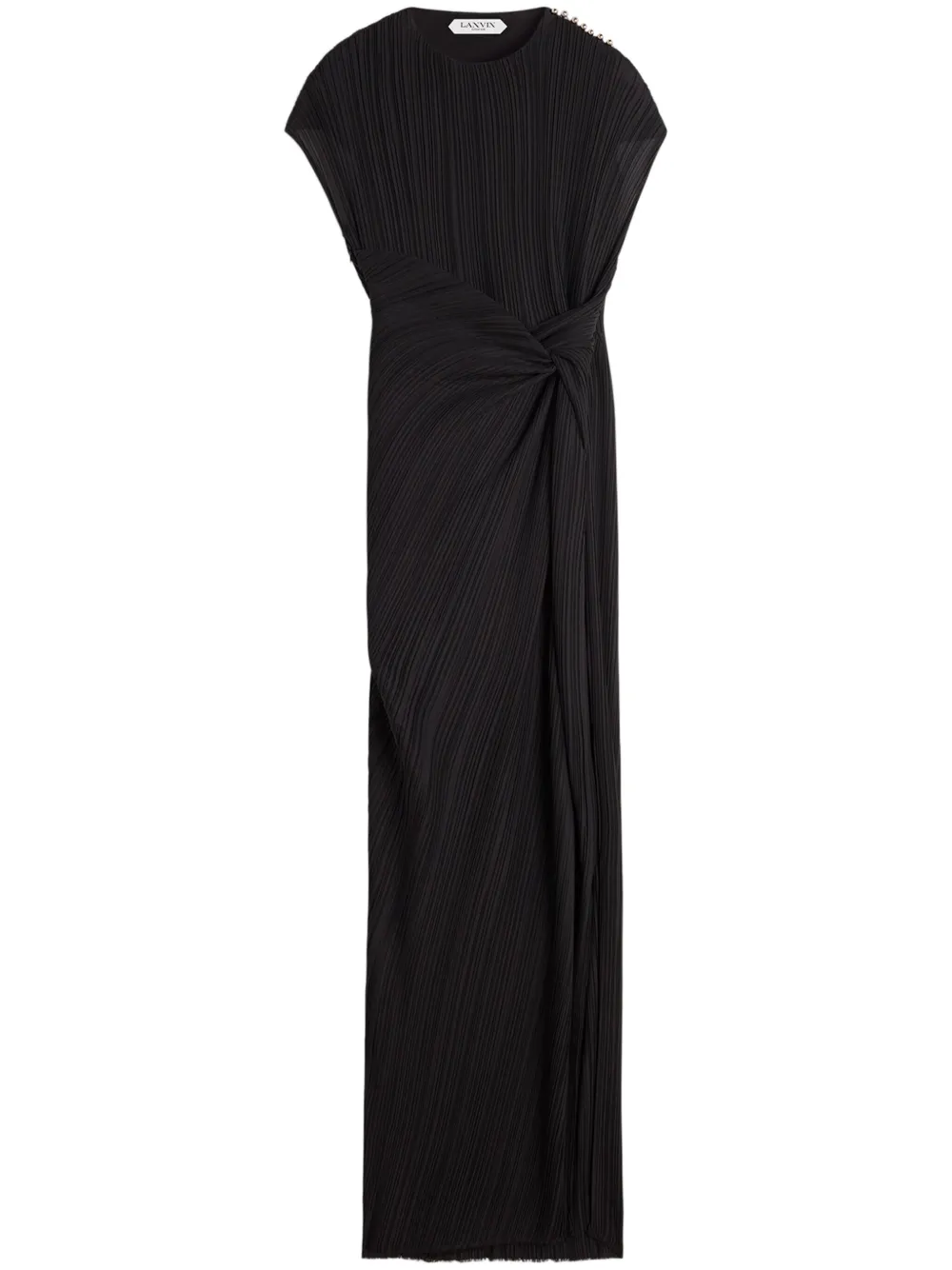 Lanvin Midi-jurk met gedraaid detail Zwart