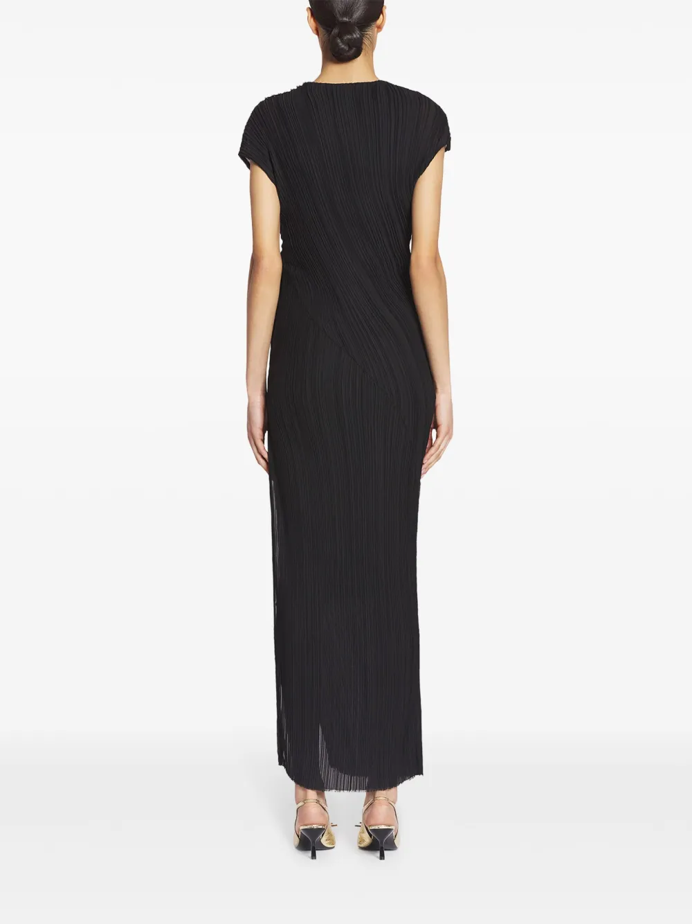 Lanvin Midi-jurk met gedraaid detail Zwart