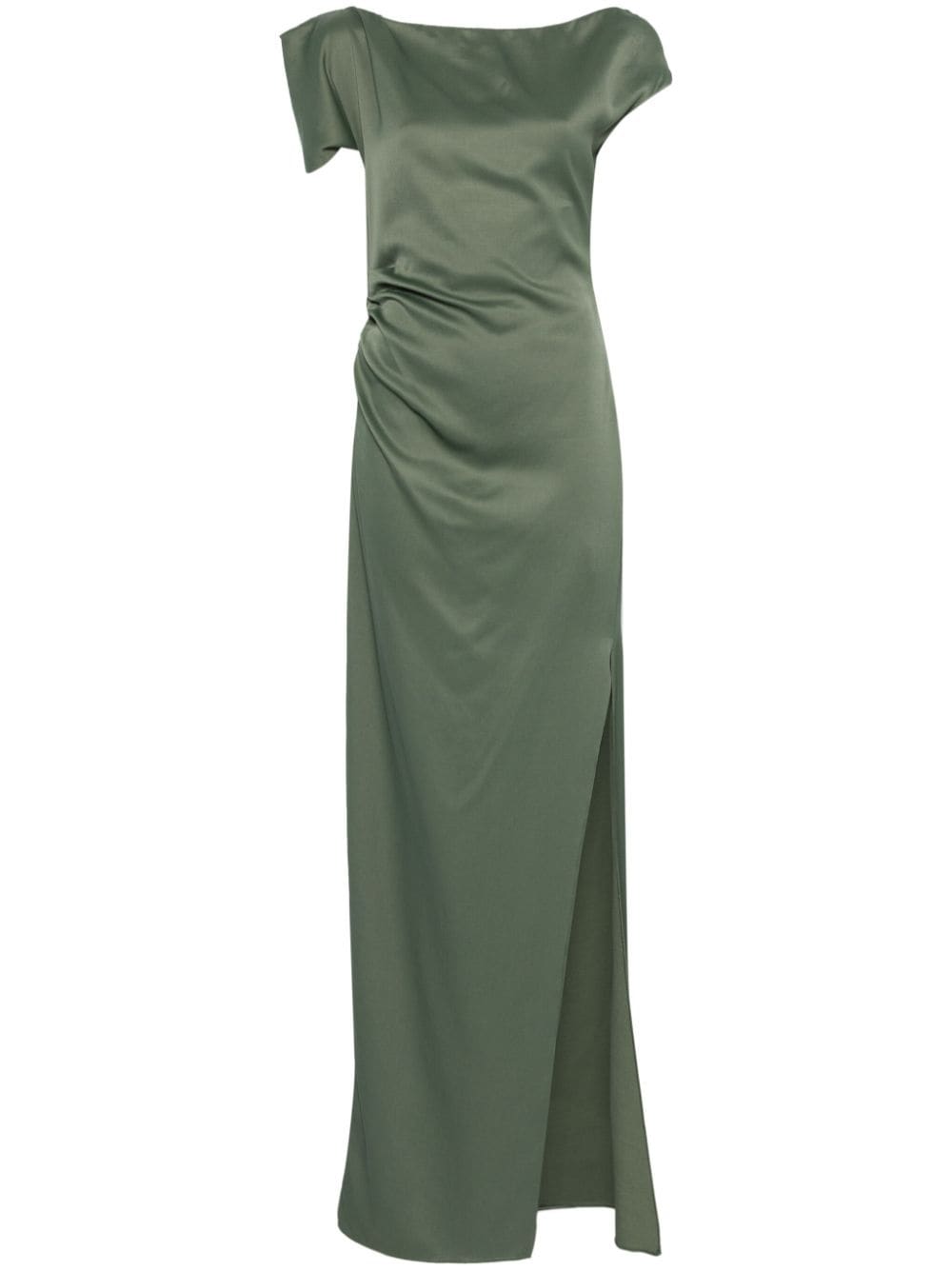 Shop Del Core Asymmetric Gown In Green