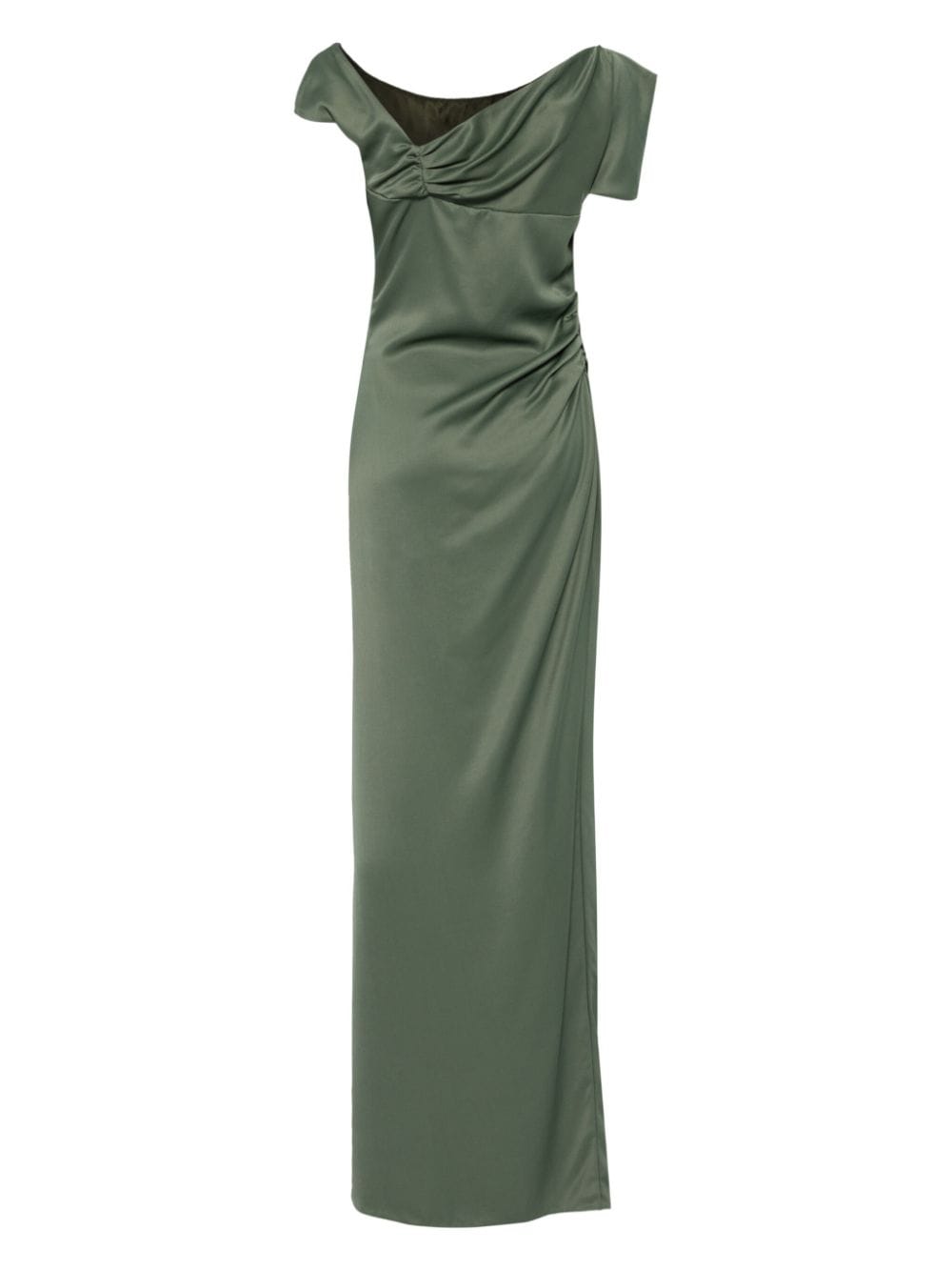 Shop Del Core Asymmetric Gown In Green