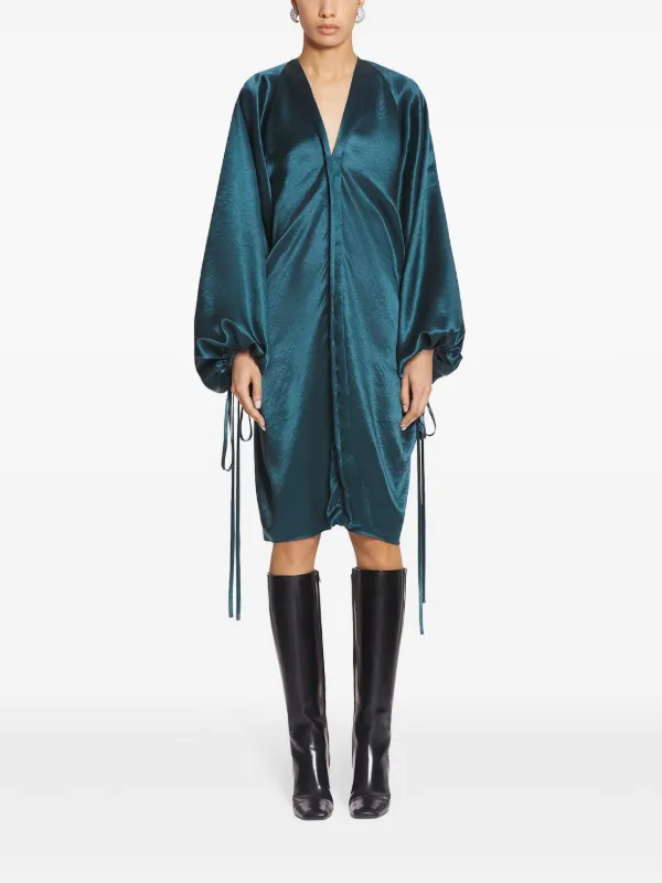 lanvin satin dress LONG KNOTTED DRESS IN SATIN