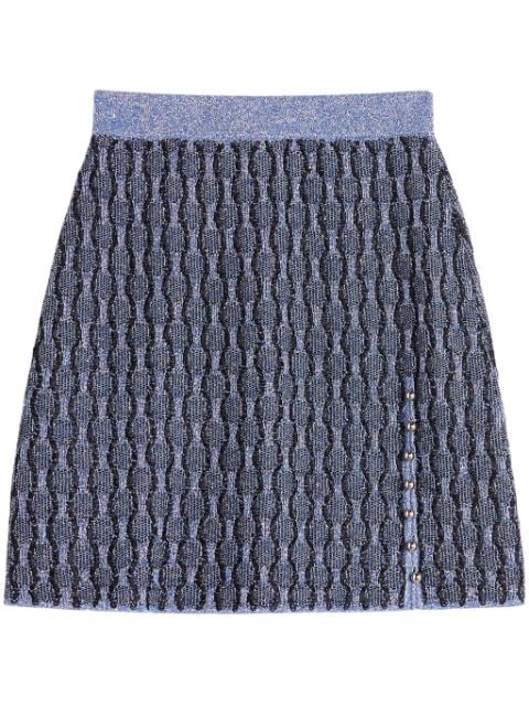 Lanvin patterned intarsia-knit mini skirt 