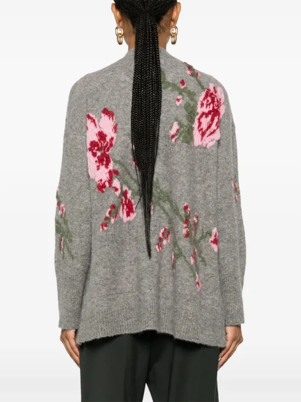 人気の新作 Blumarine グレー 刺繍入りニットカーディガン トップス