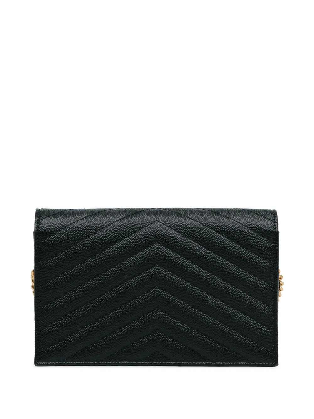 Saint Laurent Pre-Owned 2021 Grain De Poudre Cassandre Envelope Wallet on Chain crossbody bag - Zwart