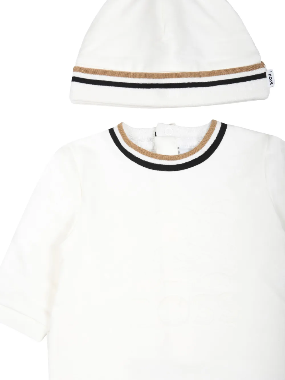 BOSS Kidswear Babypakje met gestreept detail Wit