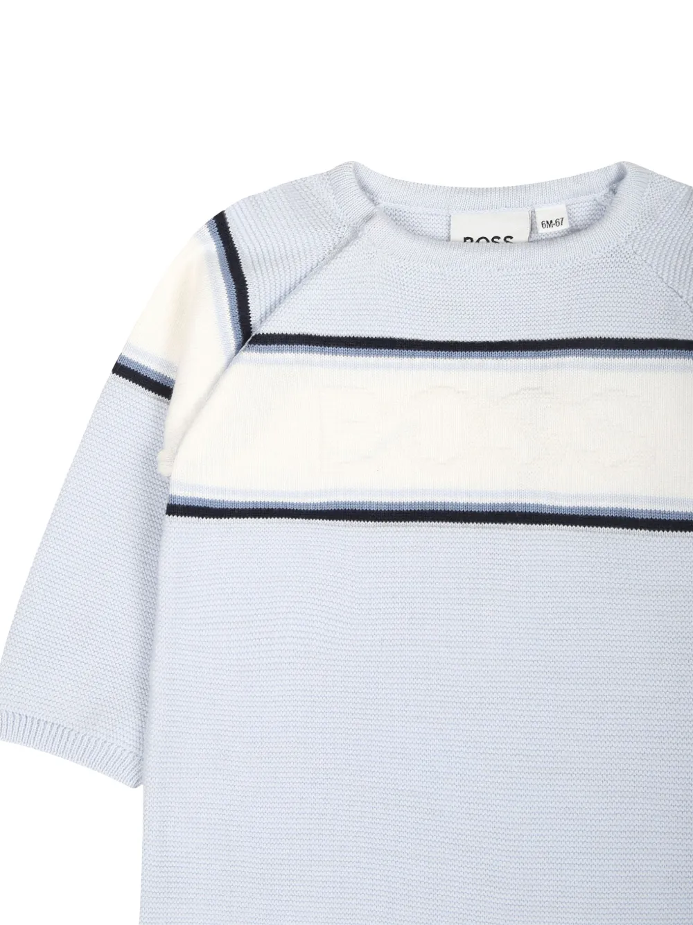 BOSS Kidswear Romper met logo-reliëf Blauw