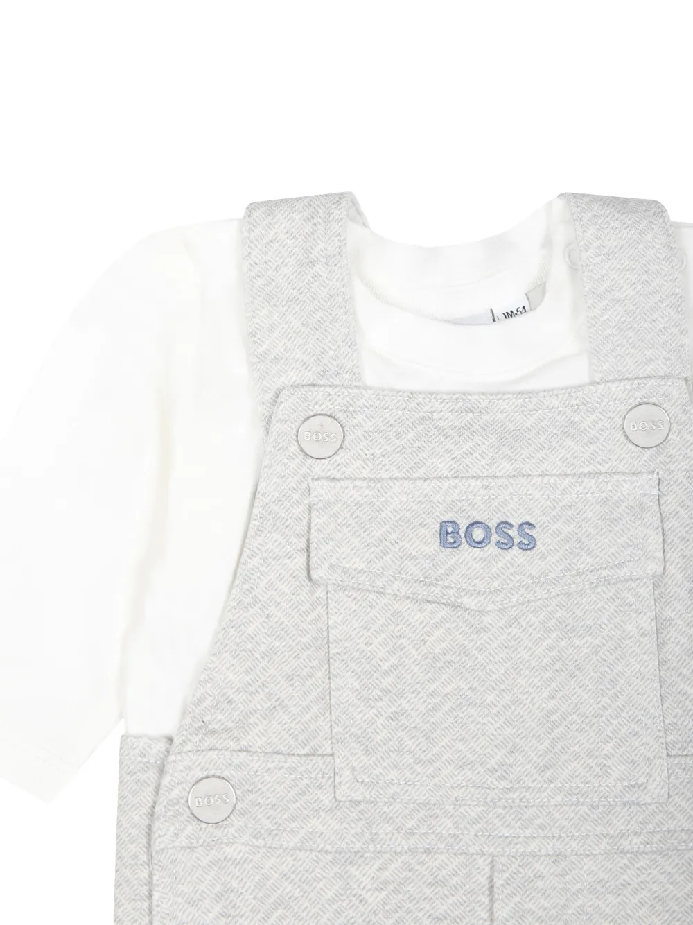 BOSS Kidswear Tuinbroek met logo-reliëf Grijs