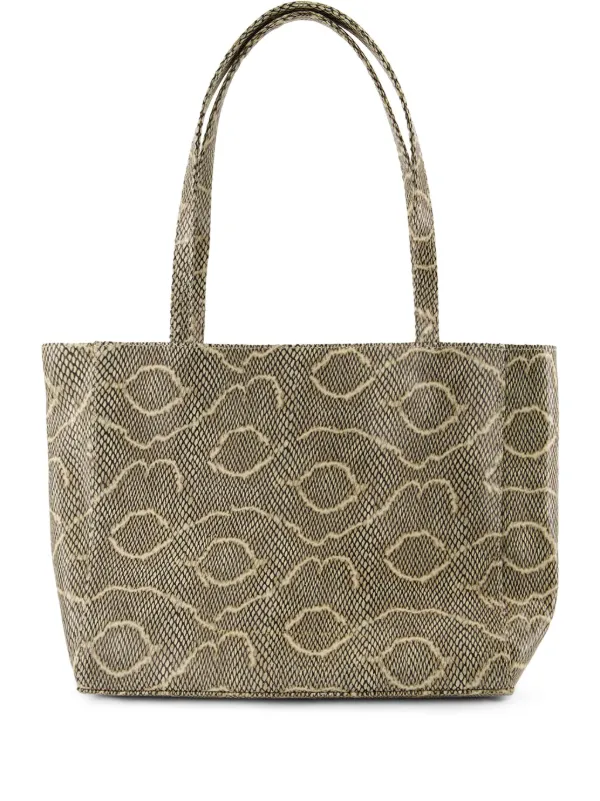 Chylak embroidered design Tote Bag Neutrals FARFETCH IE