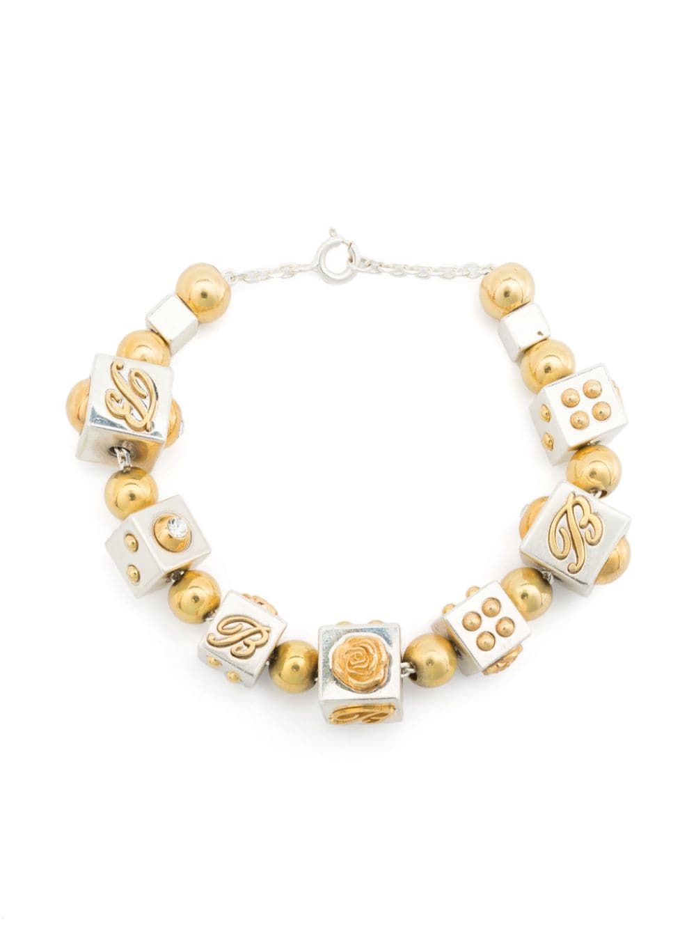 Shop Blumarine Beaded Bracelet In Gold