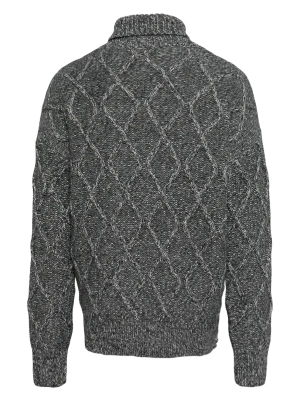 BOSS Pullover Mit Zopfmuster Grau FARFETCH DE