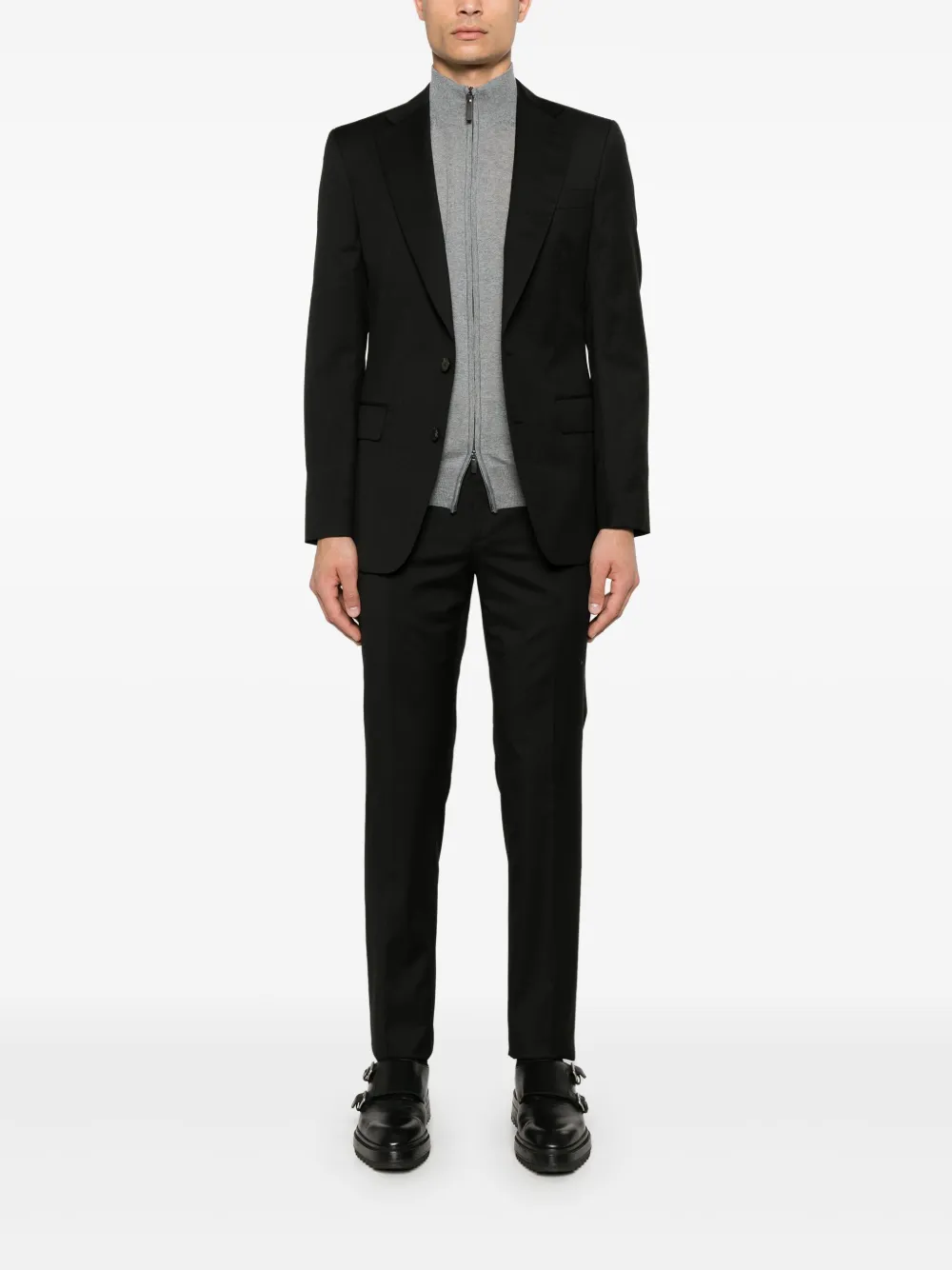 Canali Vest van merino wol - Grijs