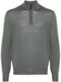 Canali zipped funnel-neck pullover - Green